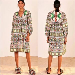 Farm Rio Amulet Dress beaded tassels size small NWT